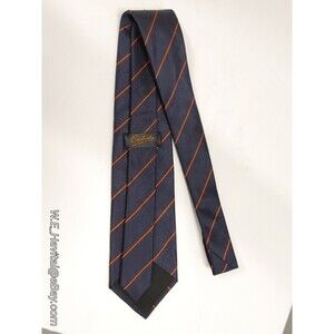 Vintage Cabala® Thai Silk Necktie Navy with Red Pinstripes